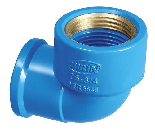 20 Uni Joelho Lr Azul Com Bucha De Latão 25mm X 3/4'' Durín 0