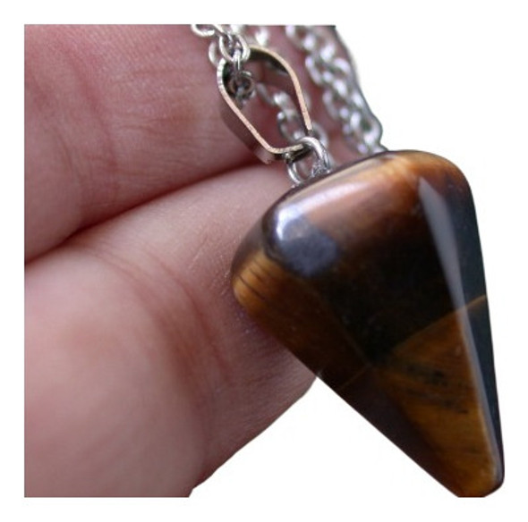 Luli Colgante Piedra Natural Ojo Tigre Pendulo Cadena Acero 1 Luli Colgante Piedra Natural Ojo Tigre Pendulo Cadena Acero 1