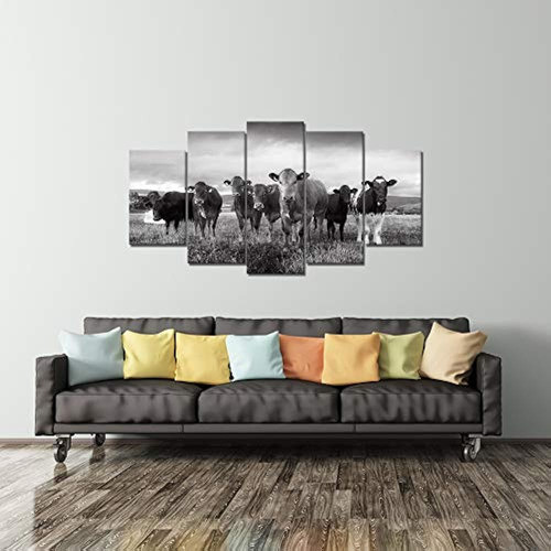 Nachic Wall 5 Piezas De Animales De Granja, Lienzo, Arte De 1