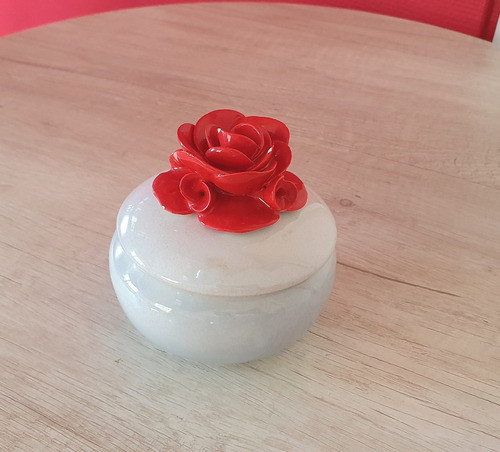 Alhajero Porcelana Florence Con Una Rosa 0