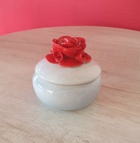 Alhajero Porcelana Florence Con Una Rosa 1