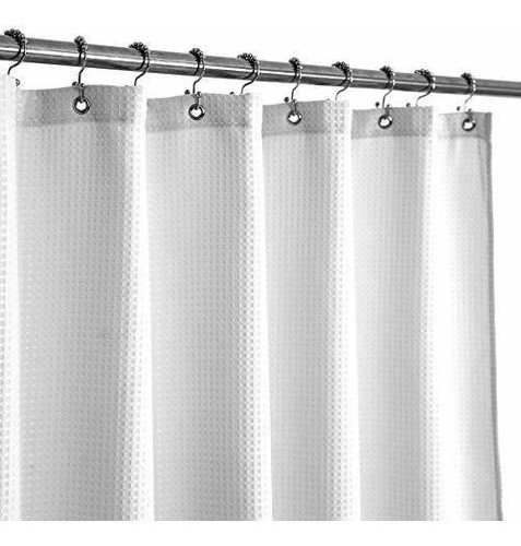 Cortina De Ducha De Tela De Tejido Tipo Gofre, 75 Pulgadas 0