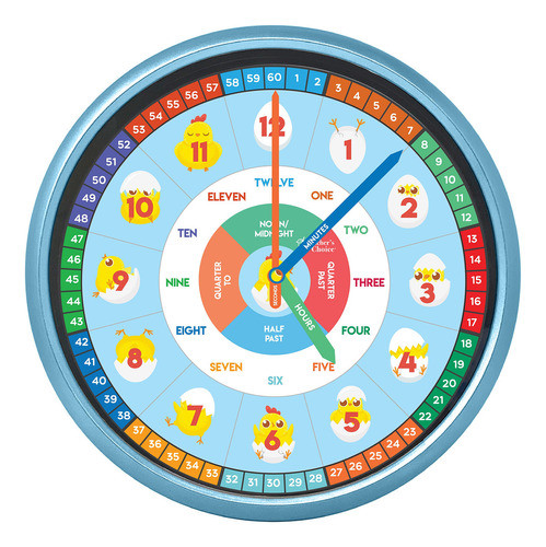 Teacher's Choice Reloj De Pared Educativo De Pollo De 10 Pul 0