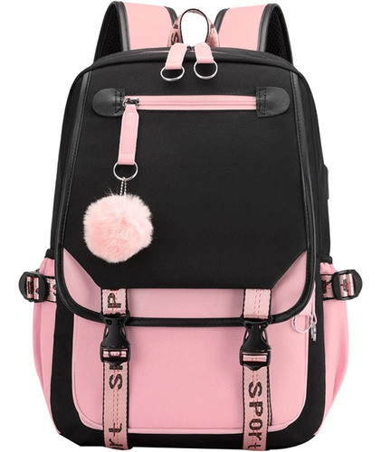 Mochila Para Niñas Adolescentes, Secundaria 21l Usb - 01 0