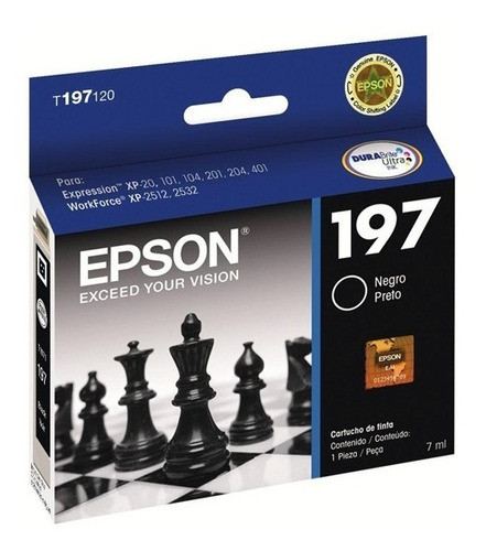 Tinta Original Epson Pack 3 Tintas Color T195 Y T197 Negro 0