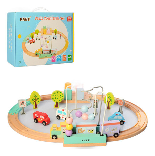 Juego Pista Tren Madera Ciudad Didáctico Cadaqués Kids 0