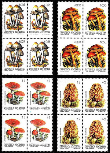 Argentina 1993 - Hongos - Serie Mint Cuadros - Mt 1941-1944 0