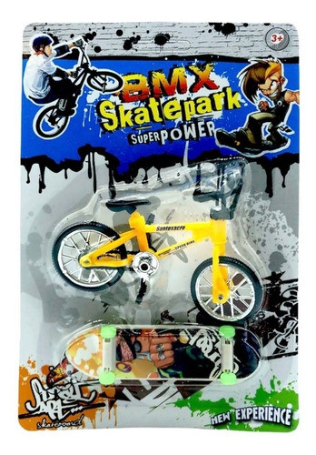 Bicicleta De Dedo + Patineta Skate De Dedo Juguete 0