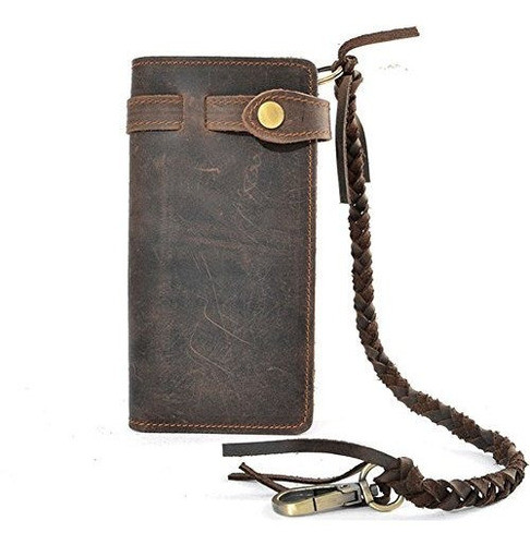 Rs Billetera Para Hombre De Cuero Largo Estilo Vintage Con B 0