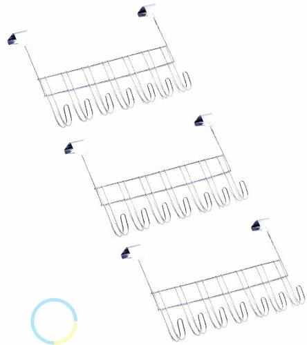 3x Cabide Porta 7 Lugares Para Toalha Porta Banheiro Quarto 0