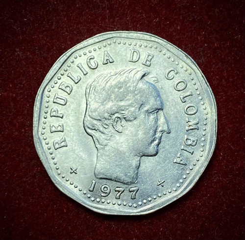 Moneda 50 Centavos Colombia 1977 Km 244 Santander 0