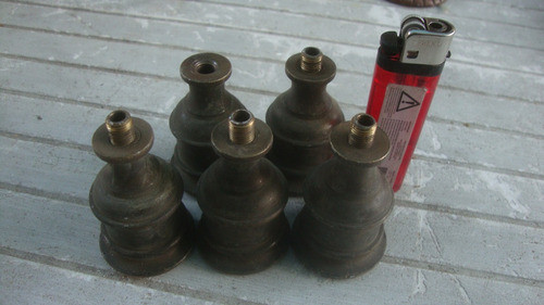 5 Antiguos Repuestos De Bronce Lampara Araña 5,6 X 3,7 Alto 0