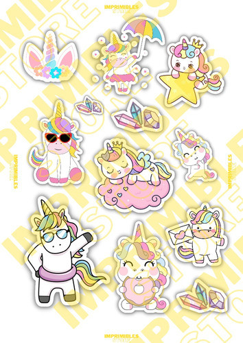 Toppers Stickers Para Imprimir De Unicornio 0