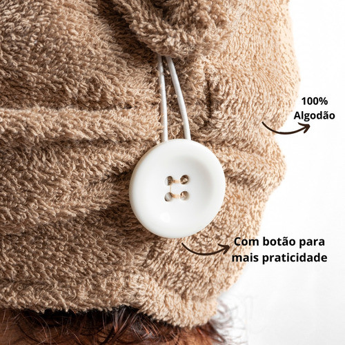 Touca Seca Cabelo 100% Algodão Camurça 1