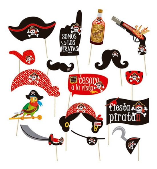Set Para Fotos Pirata Fiestas Cumpleaños - Ciudad Cotillón 0