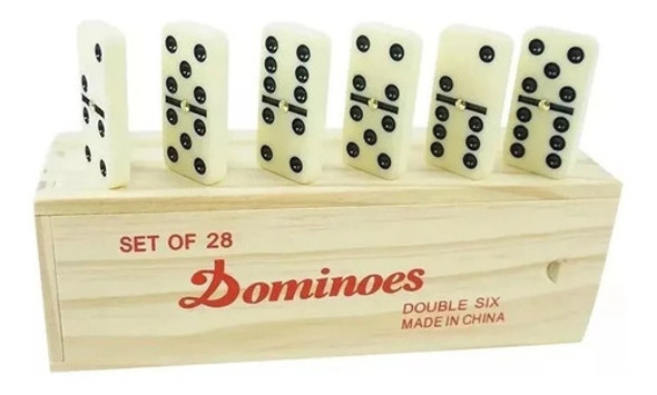 Juego Domino 28 Piezas Estuche Madera 0