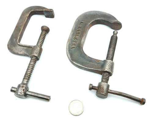 Prensas Sargento Tipo G Antiguas De Acero (x2) - Herramienta 0