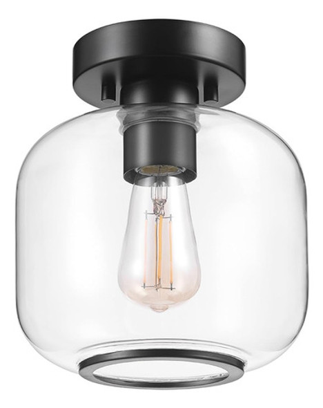 Globe Electric 66000077 Plafón Empotrado De 1 Luz, Negro Mat 0