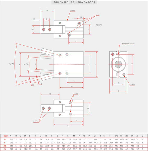 Pinza Neumática. Gripper. Angular . Actuador. 20 Mm 1