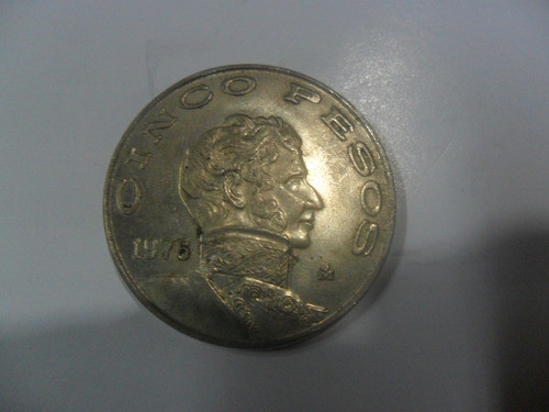 Moneda Estados Unidos Mexicanos Cinco Pesos  1976 0