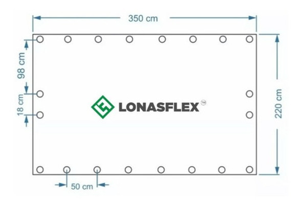 Lona Pvc Toldo Cobertor Reforzado Ojal Bronce 3.50 X 2.2 Mts 1