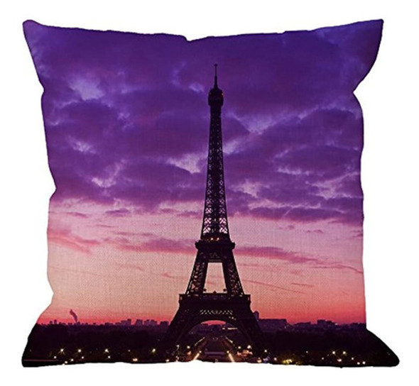 Hgod Designs Funda De Almohada De La Torre Eiffel, Funda De 0