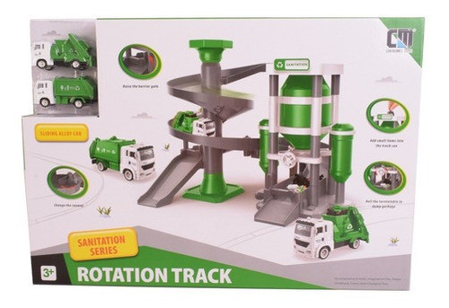 Estación De Residuos Pista Circuito Garage 2 Pisos Camiones 0