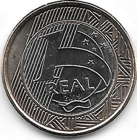 Moneda Brasil 1 Real Año 2019 Bimetalica Pajaro Sin Circular 1