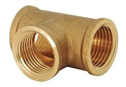 Conexão Te Bronze 1/2 R/r/rosca Instalação Gás Gn Glp 1