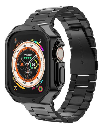 Malla De Acero Inox. Y Funda Tpu P/ Apple Watch 49 Ultra 2_n 0