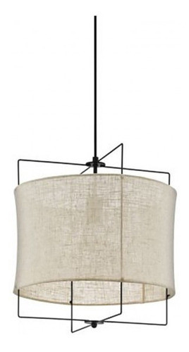 Colgante Lampara Rustico Lino Acero Negro1xe27 Bridekirk 0
