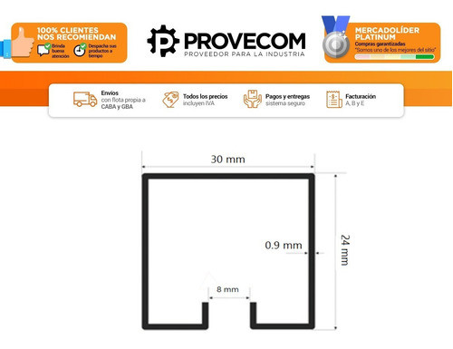 Riel Porton Corredizo Colgante Hd-168 X 6mt | Ducasse 1