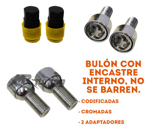 Tuercas Bulones Antirrobo Giratoria Renault Logan Sandero 1