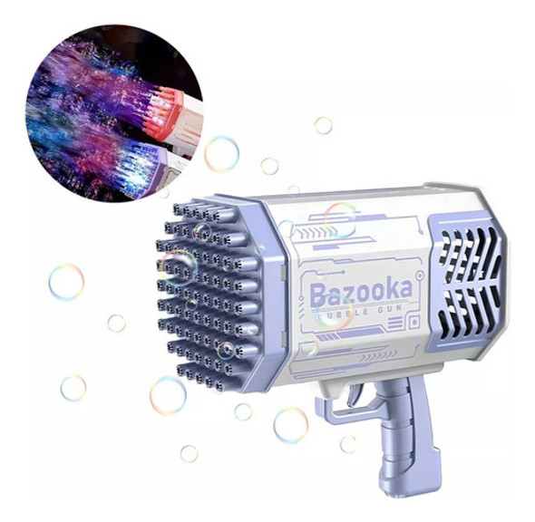 Burbujero Grande Pistola Automatico Recargable Usb Colores 0