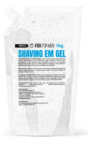 Refil Shaving Gel 1k Fox For Men Menthol 0