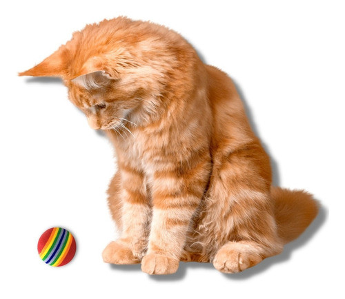 Juguete Para Gatos Pelota Multicolor Goma Eva X 4 Unid 1