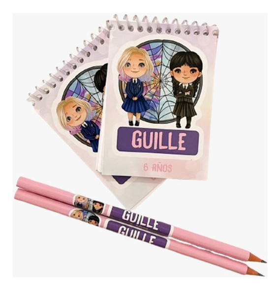 Anotadores Más Lápiz Personalizados Souvenirs 21 U Merlina 0