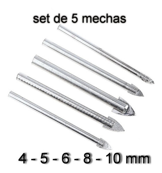 Mecha Punta Flecha Para Vidrio Porcelanato X5 Uni 4 - 10 Mm 1