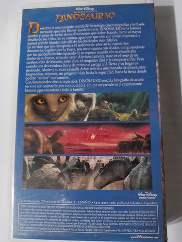 Película Original En Vhs Dinosaurio 1