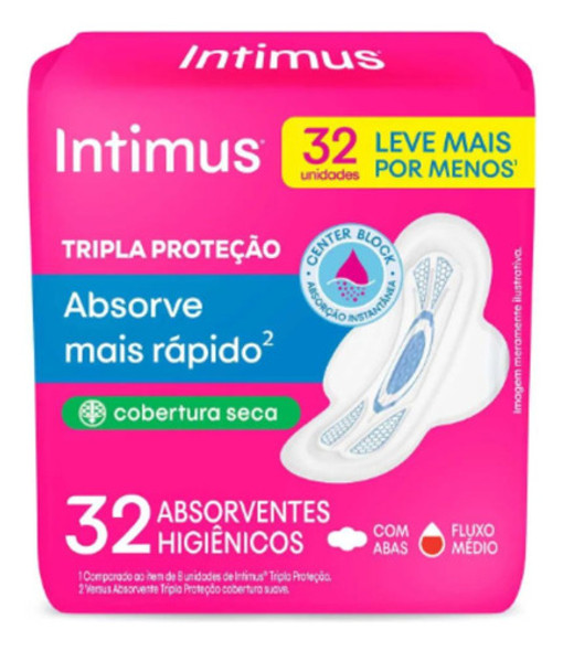 Abs Intimus Tripla Proteção Cobertura Seca C/ Abas C/ 32 Uni 0