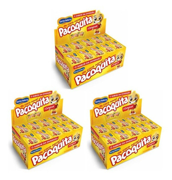 3 Caixas Paçoca Paçoquita Quadrada Embrulhada 50un. C/20g 0