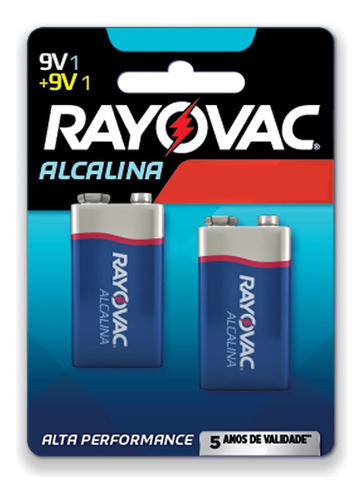 Bateria Rayovac Alcalina 9v Blister Com 2 0