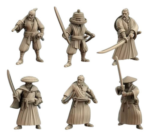 Miniaturas Samurái Ronin, 1/32, Color Blanco 0