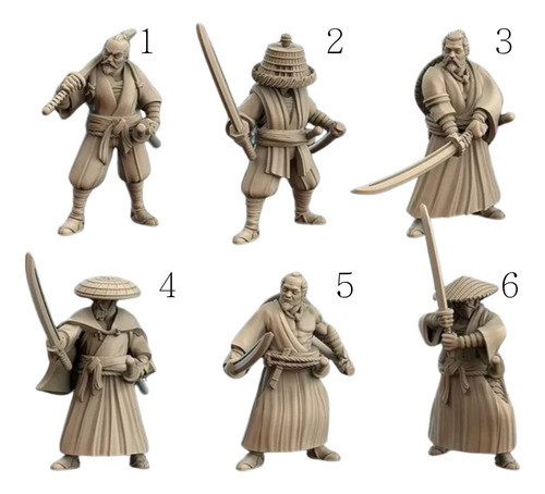 Miniaturas Samurái Ronin, 1/32, Color Blanco 1