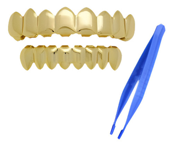 14 K Grillz Gold Ocho 8 Dientes Superiores Y La Parte Inferi 0