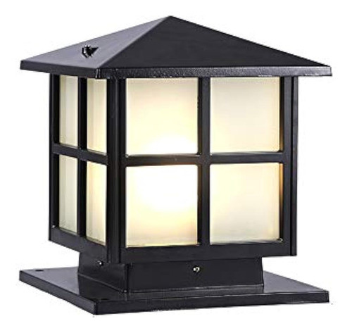 Kmmy Luz De Pilar Cuadrado Vidrio Esmerilado Jardín Exterior 0