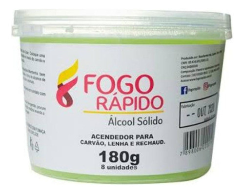 Acendedor Churrasqueira Álcool  Solido Fogo Rápido O Melhor 0
