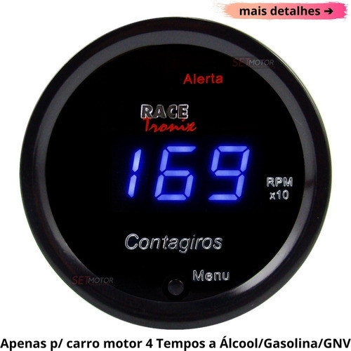 Kit Medidor Temperatura Contagiros Voltímetro Az + 3 Copos 1