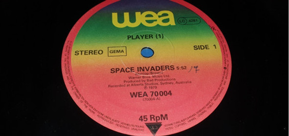 Player Space Invaders Vinilo Maxi Germany Impecable 1979 1