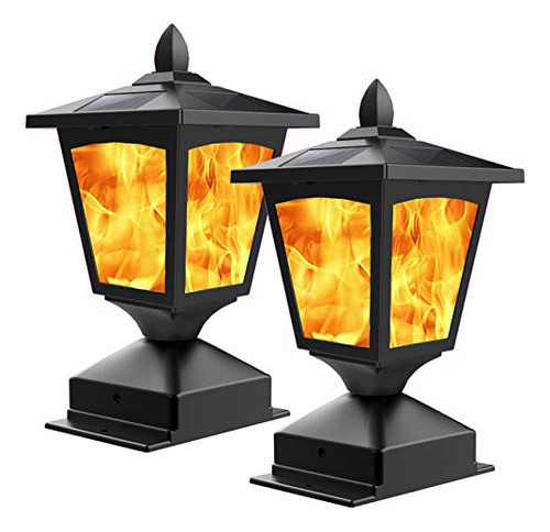 Luces Solares Led Exterior Imita Llama Pack X2 Jardin Patio 0